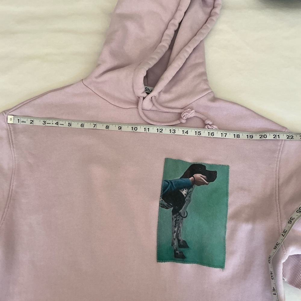 Acne Studios Dog Patch French Terry Hoodie Pullover Lilac Size Large - Picture 10 of 15